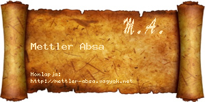 Mettler Absa névjegykártya